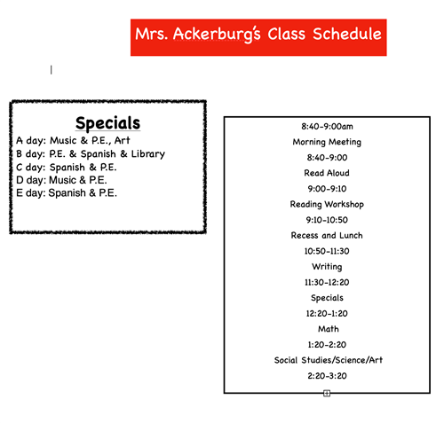 Class Schedule